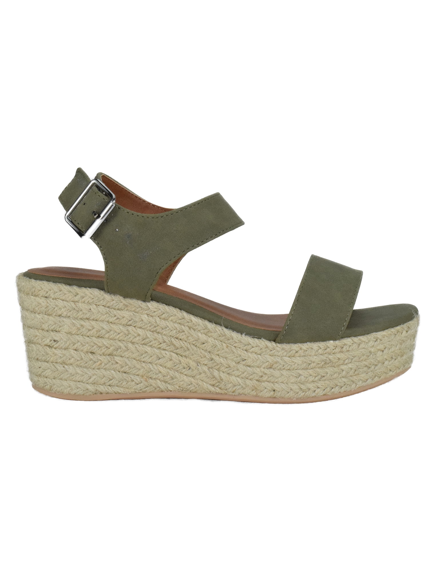 City Classified Women Wedge Sandals Open Toe Ankle Strap Flatform Espadrilles Platform LUTHOR S Cheetah Leopard Print 10 Walmart