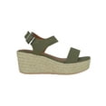 thumbnail image 2 of City Classified Women Wedge Sandals Open Toe Ankle Strap Flatform Espadrilles Platform LUTHOR-S Green Khaki 6.5, 2 of 3