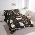 thumbnail image 3 of Manfei Cartoon White Cat Twin Bedding Sets 7-Piece for Kid, Vibrant Groovy Flower Bedding Comforter Set, Hippie Botanical Reversible Sheet Sets, Luxury Bedroom Decor, 3 of 7