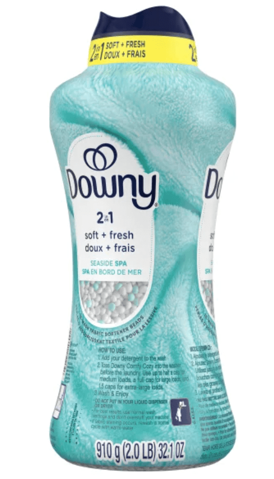 Downy 2-in-1 Soft + Fresh Fabric Softener, Seaside Spa, 910 g