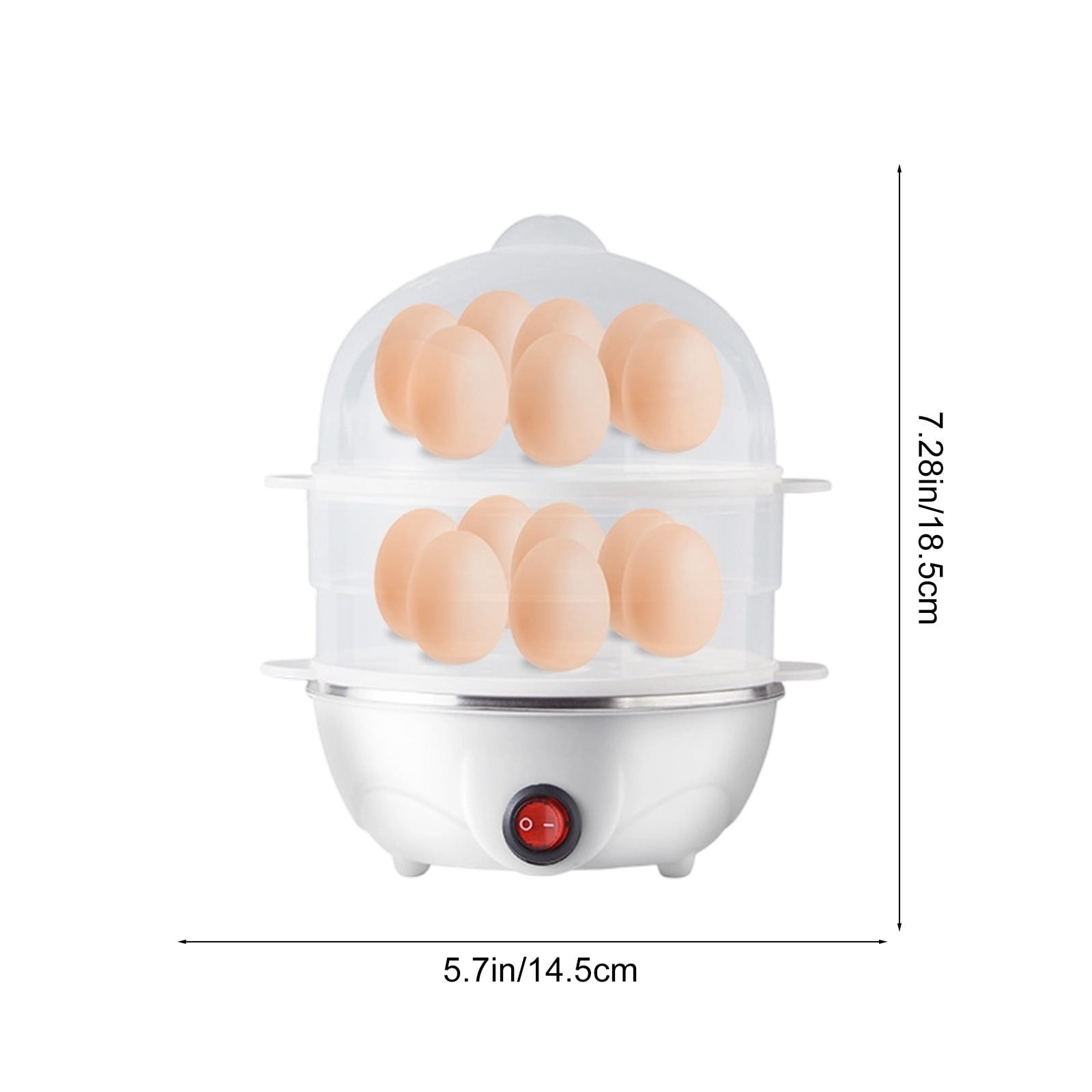 Double Layer Electric Egg Cooker for Hard or Soft Boiled Eggs, Automatic Shut-Off Breakfast Maker, Compact Appliance for Family Meal Prep and Dorm Rooms
