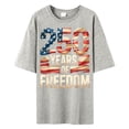 thumbnail image 4 of Patriotic Independence Day Graphic Short Sleeve T Shirt USA Print Comfortable Casual Crew Neck Tee Grey L, 4 of 4