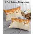 thumbnail image 3 of Orange Botanical Fall Pillow Covers Queen Size 2 Pack, Thanksgiving Maple Leaf Vintage Soft Bed Throw Pillowcases Breathable Cooling Long Lumbar Body Pillow Sham Cover for Bed Sofa 20''x30'', 3 of 7