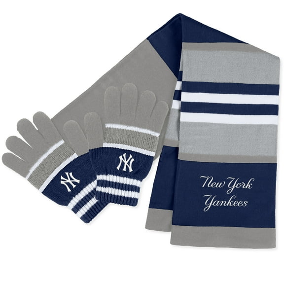 Women's WEAR by Erin Andrews New York Yankees Stripe Glove & Scarf Set