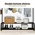 thumbnail image 2 of Clothes Rack,Clothing Racks for Hanging Clothes with Two Lower Storage and 6 Hooks, Black, 2 of 10