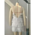 thumbnail image 4 of Elegant Deep V-Neck Cocktail Dress (M, White), 4 of 4