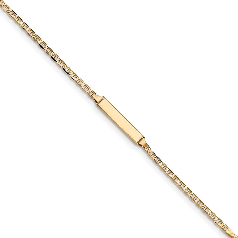 Jewels By Lux 14k Flat Anchor Link ID Bracelet 