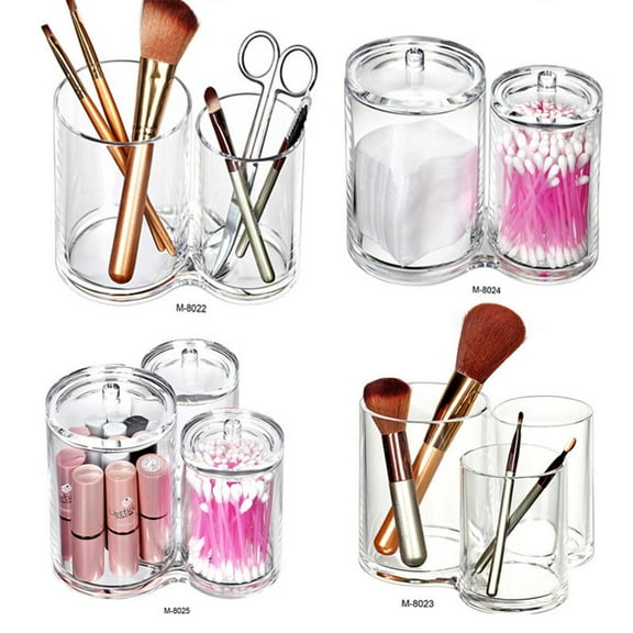 HEALEEP Clear Organizer Makeup Brush Holders Acrylic Fiber 15.0X13.0X11.0In Portable Storage 1Set