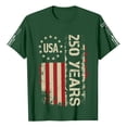 thumbnail image 5 of Dwelliawo Mens 250 Anniversary Usa Shirt American Flag Shirts 250 Anniversary Usa Pullover 250 Years American America Independence T Shirts Dark Green S, 5 of 5