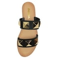 thumbnail image 2 of Soda Shoes Women's Sandals Double Strap Flip Flops Slides Large Gold Studded CETUS-S Black 11, 2 of 2