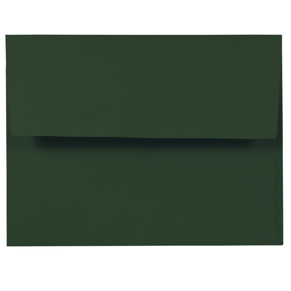 JAM Paper A2 Envelopes, 4 3/8 x 5 3/4, Dark Green, 25/Pack