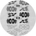 thumbnail image 1 of Ahgly Company Tapis de Zone Rond Gris Transitionnel pour Intérieur Lavable à la Machine, 3 Pieds Rond, 1 of 7