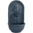 thumbnail image 1 of Sunnydaze 26" H Solar Polystone Messina Outdoor Wall-Mount Water Fountain, Lead Finish, 1 of 10