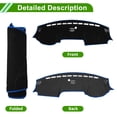 thumbnail image 4 of Cubierta del tablero Unique Bargains para RAM 3500 2019-2025 sin HUD, cubierta del tablero interior del automóvil antideslizante/antipolvo de poliéster negro con borde azul 1 pieza, 4 of 7