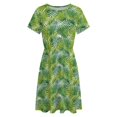thumbnail image 4 of Palm Pattern Sundress Short Sleeve Dress Summer Women Clothes Dress for Women Dresses, 4 of 7