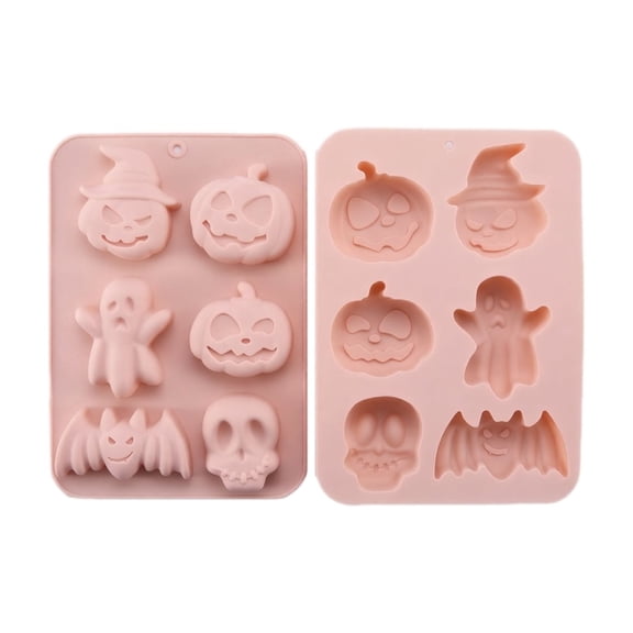 Silicone Mold Set Halloween Shapes for Chocolate Candy Baking Ice 2 Pack for Home Party Holiday Treats