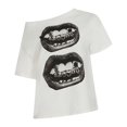 thumbnail image 4 of Lkhaha Womemn's Tee Shirt Casual StreetFashionable Loose Short Sleeve Lip Print A Fashion Clothing White L, 4 of 9