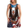 thumbnail image 1 of Easygdp Cartoon Bald Eagle USA para Vestido Transpirable de Mujer, Vestido Suelto de Manga Corta con Pliegues y Bolsillos para el Verano, 1 of 7