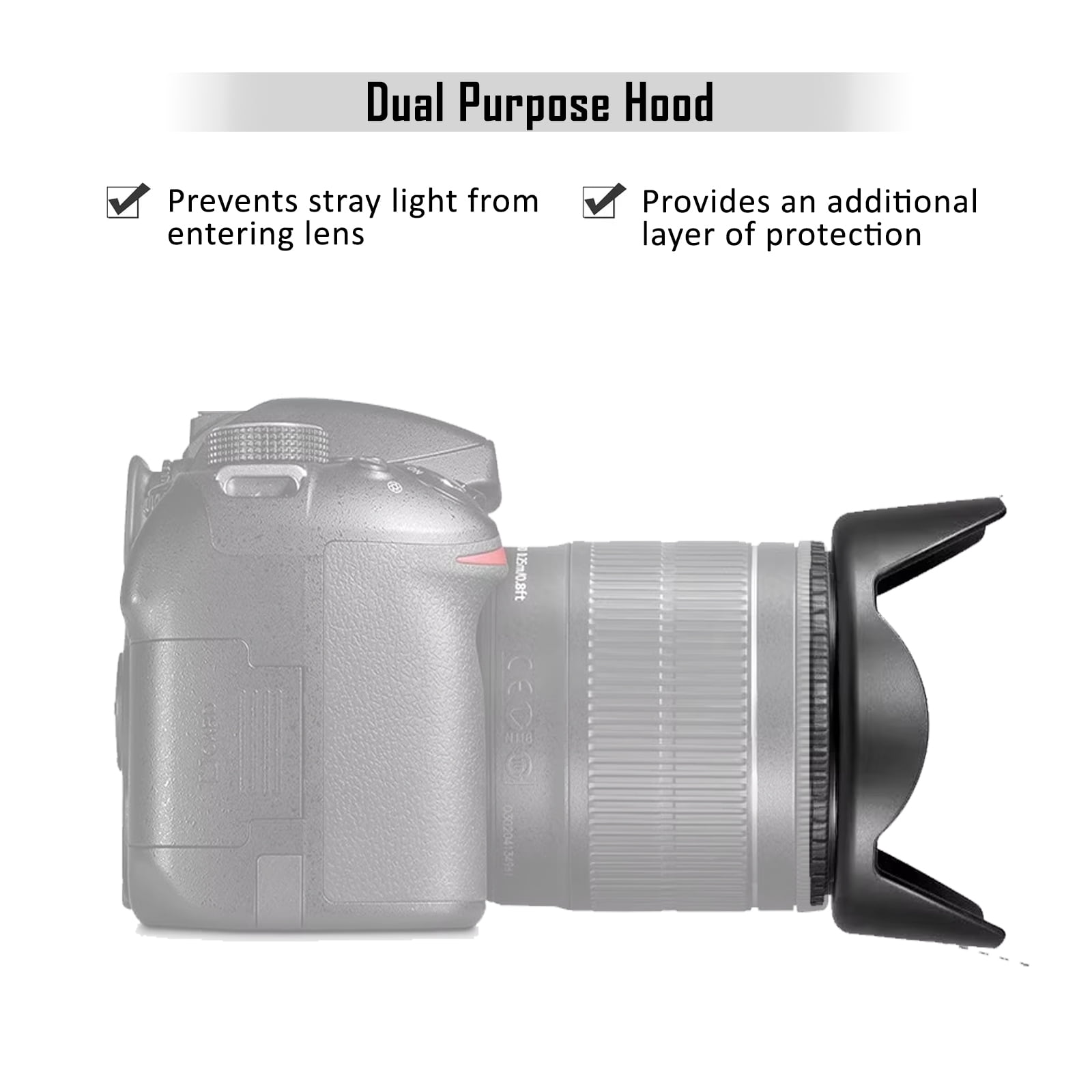 Lens Hood for Canon RF 24mm F1.8 Macro is STM,EF 24mm 2.8 is USM and EF 28mm 2.8 is USM Lens,Reversible Lens Shade Replace Canon EW-65B Lens Hood, Com