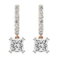 thumbnail image 3 of Diamond Dangle Earring | 6 Carat IGI Certified Princess Shape Lab Grown Diamond | 14K Rose Gold | Anaisa Dangling Lab Diamond Earrings | Prong Setting | FG-VS1-VS2 Quality | Friendly Diamonds, 3 of 6