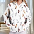 thumbnail image 2 of MaFYtyTPR Hoodies for Women Printing Women's Fashion Printed Casual Round Neck Pleated Long Sleeve Tops with Pocket, 2 of 5