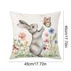 thumbnail image 3 of Funda de cojín de lino con estampado de conejito y huevo de Pascua | Funda de cojín decorativa de 45 x 45 cm para sofá, sillón y cama | Decoración para el hogar con temática de primavera y Pascua, 3 of 6