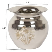 IBA Indianbeautifulart Stainless Steel Vessel Kalash Pot Traditional Auspicious Gift For Hindu Pooja Rituals Handmade Indian Traditional Lota For Puja