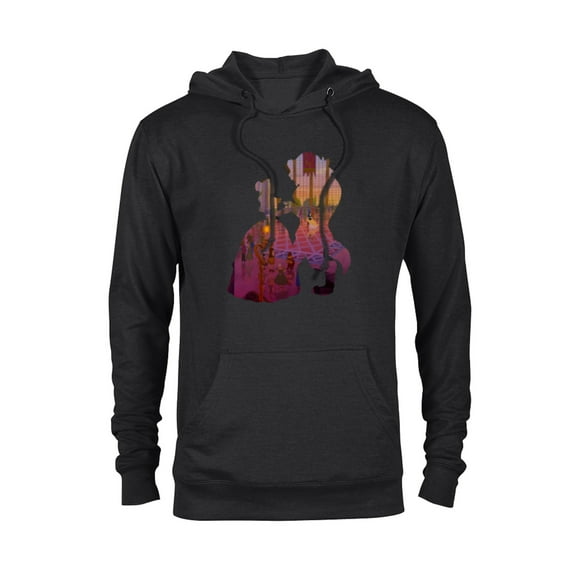 Disney Classic Beauty and the Beast Silhouette Dance - Pullover Hoodie for Adults – Customized-Black