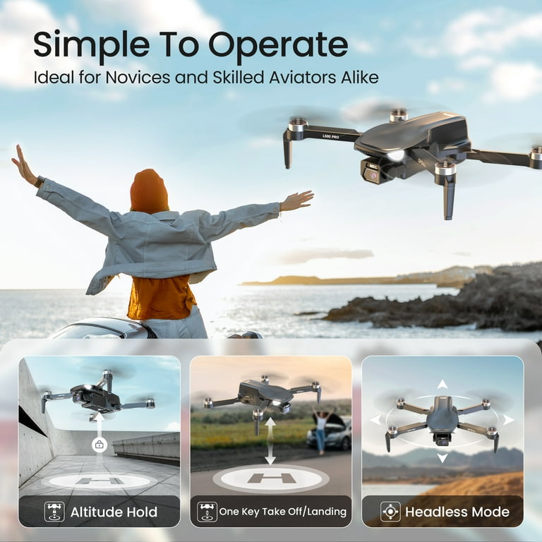 L500 Pro GPS Drone with 4K HD Camera for Adults and Beginners, FPV RC  Quadcopter with Brushless Motor, 5G WIFI Transmission, 2 Batteries, Black 