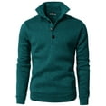 thumbnail image 2 of H2H Men's Slim Fit Turtleneck Basic Knit Sweater with buttons TURQUOISE US 2XL/ASIA 3XL (CMTTL091), 2 of 5