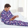 thumbnail image 6 of Naloa mushroom rainbow Skull cartoon Men’s Pajamas Set - Long Sleeve Button Down Sleep Shirt and Pajama Bottoms Sleepwear Set-Small, 6 of 7