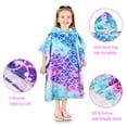 thumbnail image 5 of Catalonia Summer Kids Hooded Poncho Towel for Boys Girls, Super Soft & Absorbent Cotton Swimwear Cover-Ups, Bath Pool Beach Towels for 2-7 Years Old, 23.6"*26", Mermaid, 5 of 7