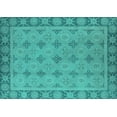 thumbnail image 1 of Ahgly Company Machine Washable Indoor Rectangle Oriental Turquoise Blue Industrial Area Rugs, 8' x 12', 1 of 4