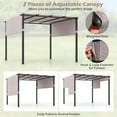 thumbnail image 5 of GVN 10 x 10 ft Flat Top Pergola with Retractable Canopy for Garden Pool Porch and Backyard-Gray, 5 of 7