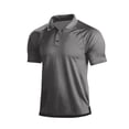 thumbnail image 2 of Men's Golf Polo Shirt Classic Fit Short Sleeve Collared Pullover Solid Top Moisture-Wicking Quick-Dry Soft Stretch Lightweight Breathable for Golf Tennis and Summer Sports Light Gray 3XL, 2 of 5