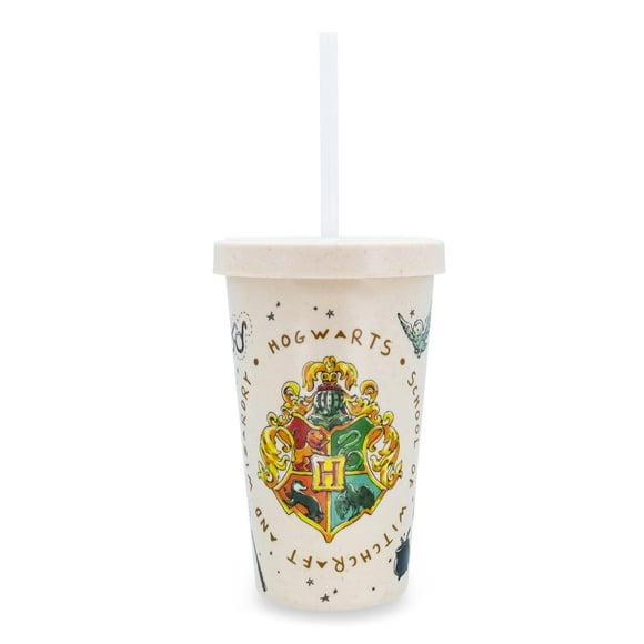 Vaso de viaje plateado con diseño de búfalo, Harry Potter, Hogwarts, 600 ml