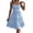 Sky Blue, variant on Ahabrexf Spaghetti Strap Dress Solid Color Square Neck Backless Layered Pleated for Summer