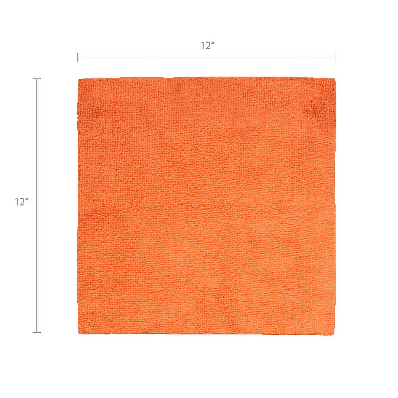 Eurow Microfiber Wipe and Clean Cloths 12" x 12" with Dispenser Box 50 Pack, Orange