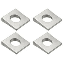 4pcs Beveled Square Washers, M12x28mm Square Beveled Washers Bearing Strut Plate Flat Pad Spacer 304 Stainless Steel for 12mm Bolts Wedge Shim Leveling Fastener Nut Bolt Gasket, Silver