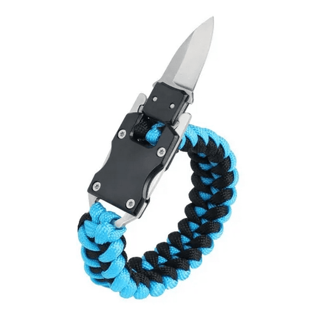 Navaja Inoxidable En Pulsera Azul Con Negro Malubero Malu1420