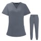thumbnail image 1 of Set Scrub VIAOLI para mujer con bolsillo y pantalones deportivos con cuello en V, 1 of 6