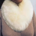 thumbnail image 4 of Women's Winter Faux Fur Scarf Collar, Warm Shawl Neck Wrap with Animal-Friendly Plush Material, Vintage 1920s Inspired Fashion Accessory for Cold Weather, Themed Parties and Holiday Events - Beige, 4 of 4