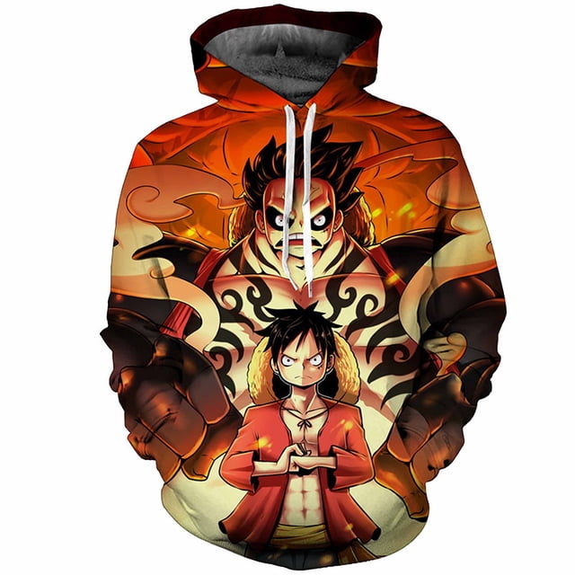 One Piece Cardigan à Capuche à Fermeture à Glissière Imprimé 3D Anime