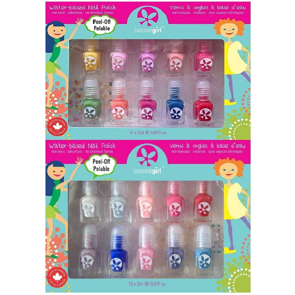 Suncoat New Girls Nail Polish Sets for Kids, Super Party Pack 20