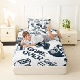 thumbnail image 4 of Homewish Cartoon Gaming Controller Twin Sheets,Game Over Print Bedding,White,3pcs,1 Fitted Sheet and 1 Pillowcase, 4 of 6