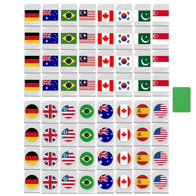 Hearth & Gear Game Mahjong Game Set Game Tiles Flag Pattern Tile Games For Adults Kids For Spring Picnic Party Boombox Game Reader And Writer And Chip Reader Birthday for Husband And Dad Axis And 1941