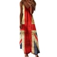 thumbnail image 2 of SMihono Robe Maxi Bohème d'Été pour Femmes Grande Taille Robe Longue Sans Manches Imprimée Jour de l'Indépendance Robe de Plage, 2 of 5