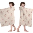 thumbnail image 4 of Princess with Unicorn Pattern Hooded Bath Towel，50"x30" for Ages 3 To 12 Kids, Quick Dry Lightweight Soft Microfiber Hood Beach Towel Cover Up for Kids, 4 of 7