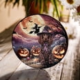 thumbnail image 3 of Spooky Halloween Night Witch Boykin Spaniel Glowing Pumpkins Stained Glass Suncatcher Dog Lover Window Hanging Sign Decor - 12015, 3 of 5