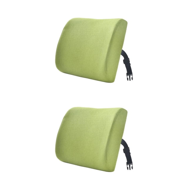 Transemion Relieve Back Pain Memory Cotton Lumbar Support Pillow Wide Application pea green 33x32x10cm 2Set
